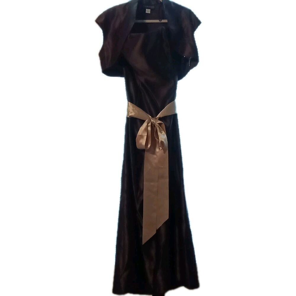 Jessica Mclintock Vintage Formal Dress Brown Sz.14 Strapless Bridal - Picture 2 of 6